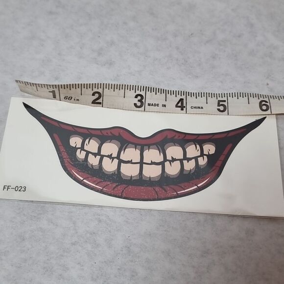 HALLOWEEN FACE LIPS SMILE COSTUME TATTOO - Picture 4 of 6